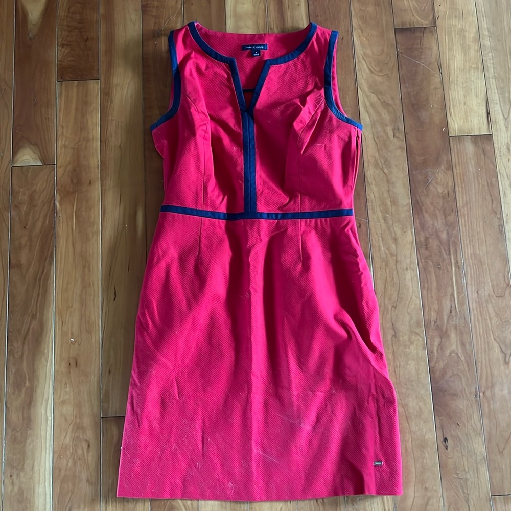Tommy Hilfiger Red and Navy Blue Dress